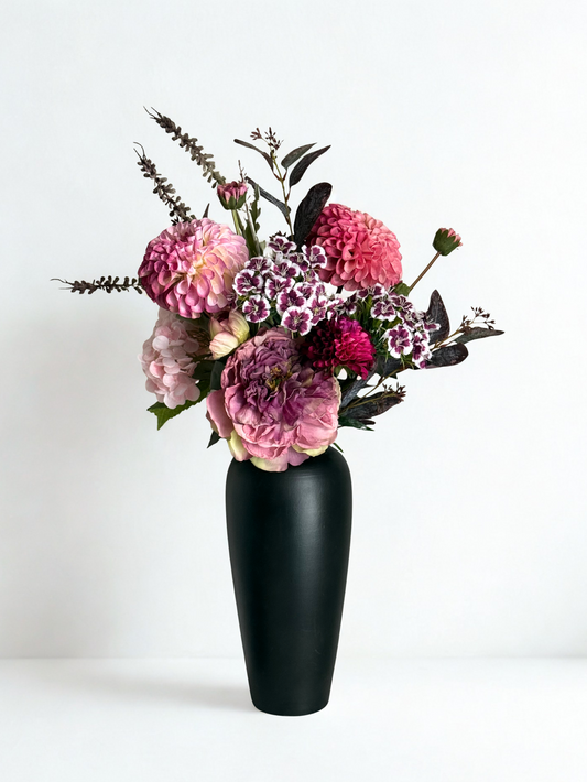 Emily | Large Pink & Purple Artificial Flower Bouquet | Hydrangea, Peony, Dianthus | Luxury Hand-Tied Faux Flowers | Ready to Style