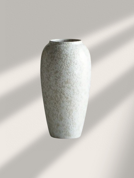 Large Ceramic Vase | Speckled White | 33cm