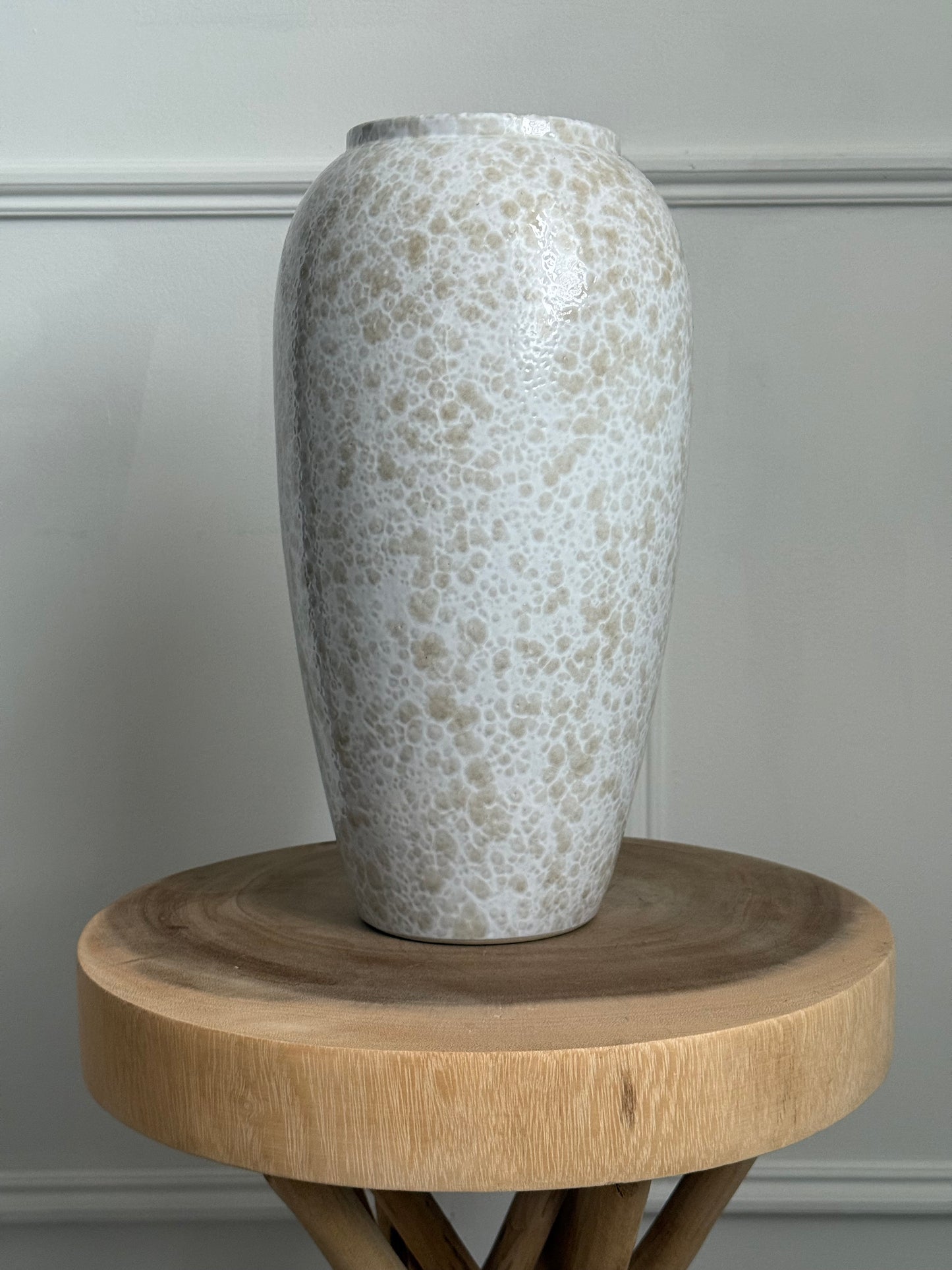 Large Ceramic Vase | Speckled White | 33cm