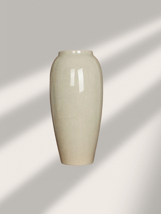 Large Ceramic Vase | Gloss Cream | 33cm