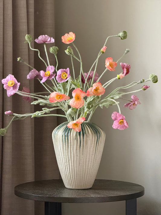 Summer Poppy | Medium Artificial Bouquet | Pink, Purple, Peach