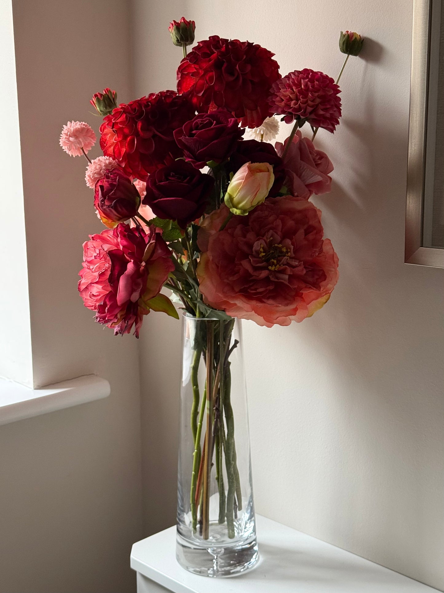 Katie | Velvet Ruby Blush Bouquet | Red, Bergundy, Pink