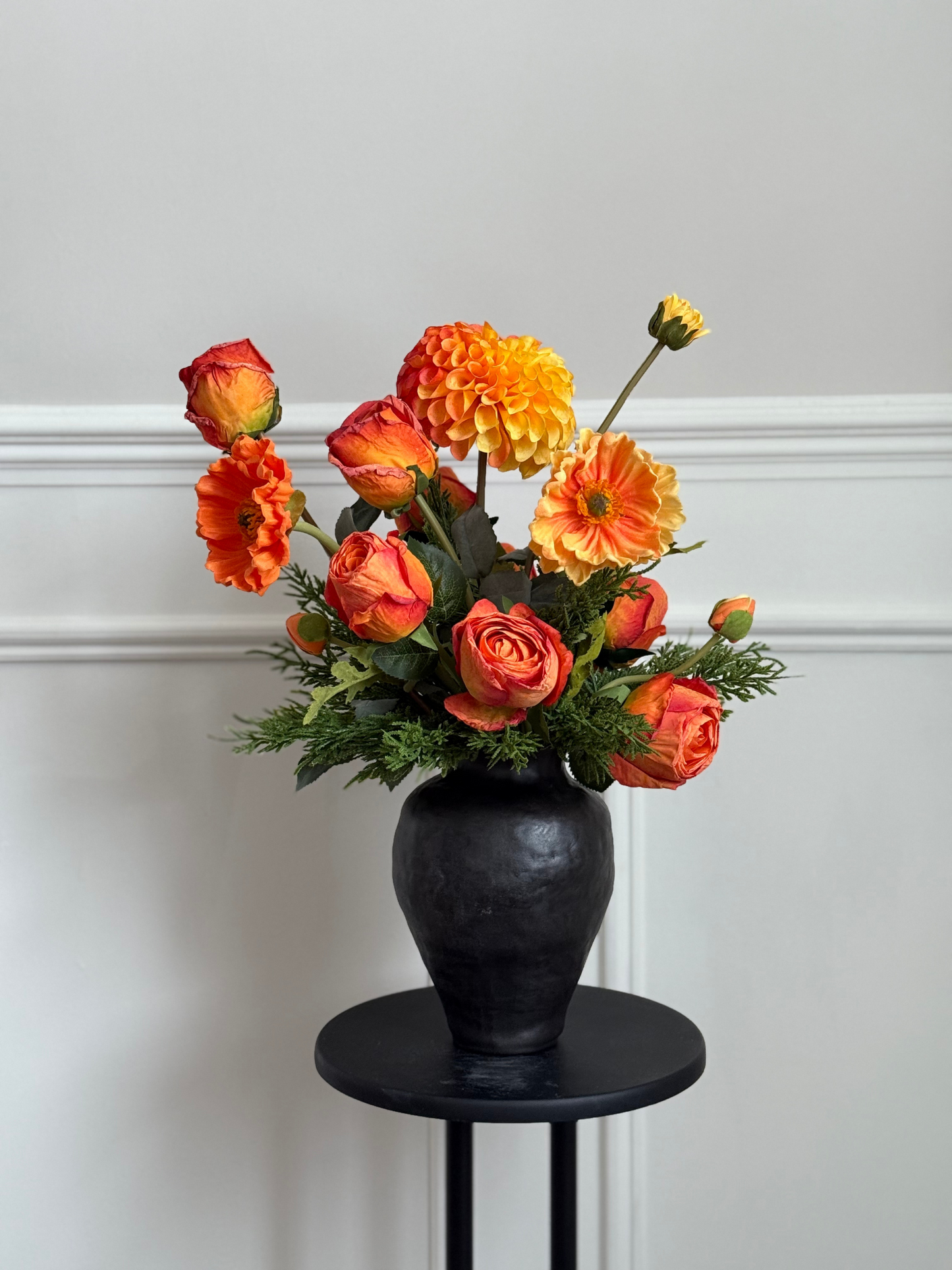 Elizabeth | Artificial Flower Arrangement including Ceramic Vase | Orange