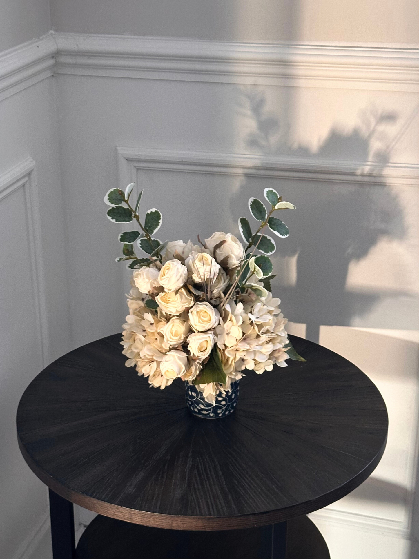 Dot | Arrangement including Vintage Vase | Cream, Green