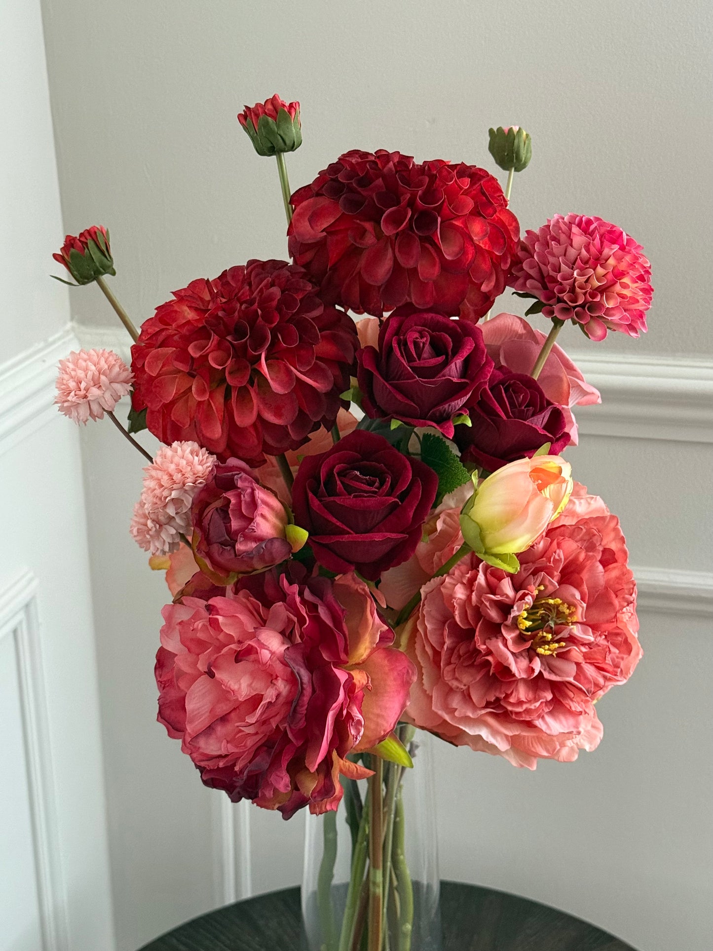 Katie | Velvet Ruby Blush Bouquet | Red, Bergundy, Pink