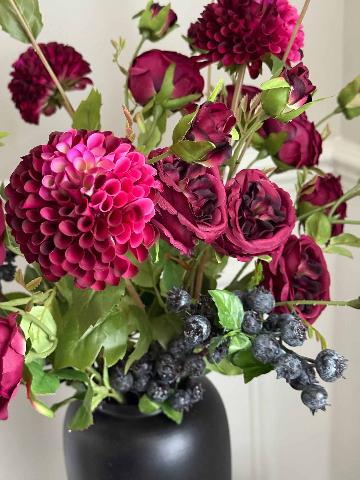 Ellie | Burgundy Noir | Deep Red & Blue
