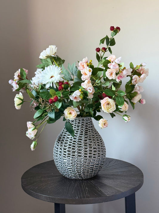 Candice | Large Artificial Bouquet | White, Pink, Red