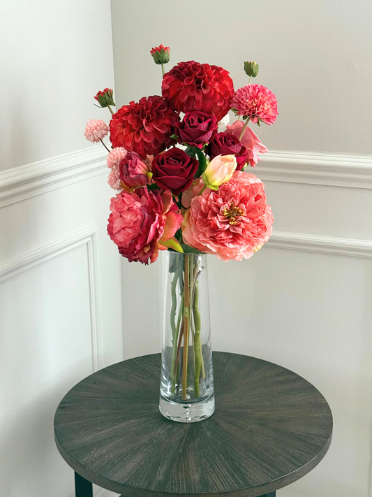 Katie | Velvet Ruby Blush Bouquet | Red, Bergundy, Pink