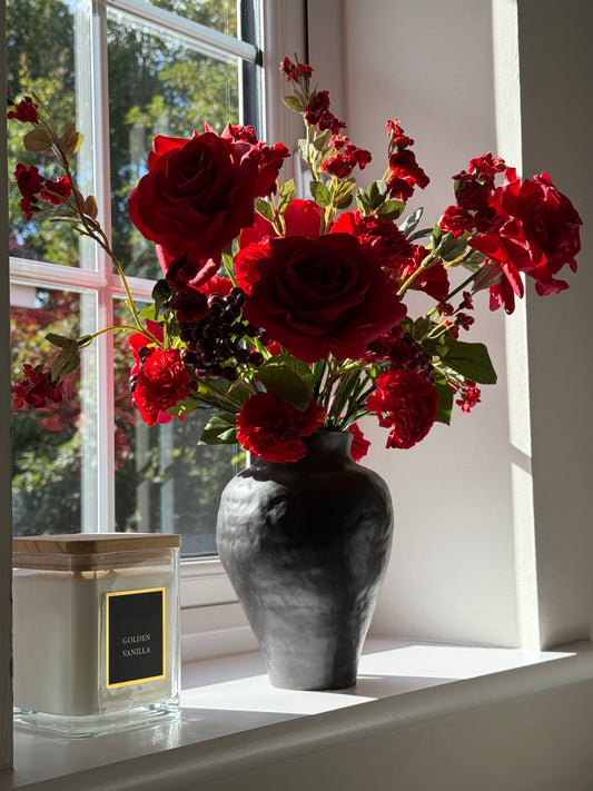 Scarlett | Arrangement including Ceramic Vase | Red Roses