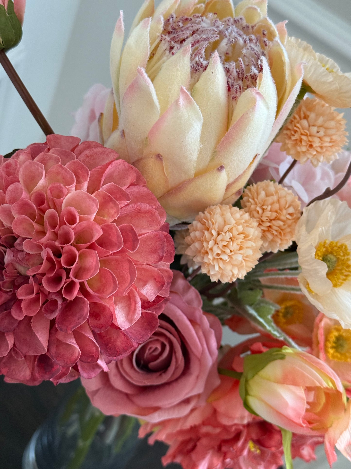 Alexandra | Medium Pink Artificial Flower Bouquet | Hydrangea, Peony, Dahlia | Luxury Hand-Tied Faux Flowers | Ready to Style