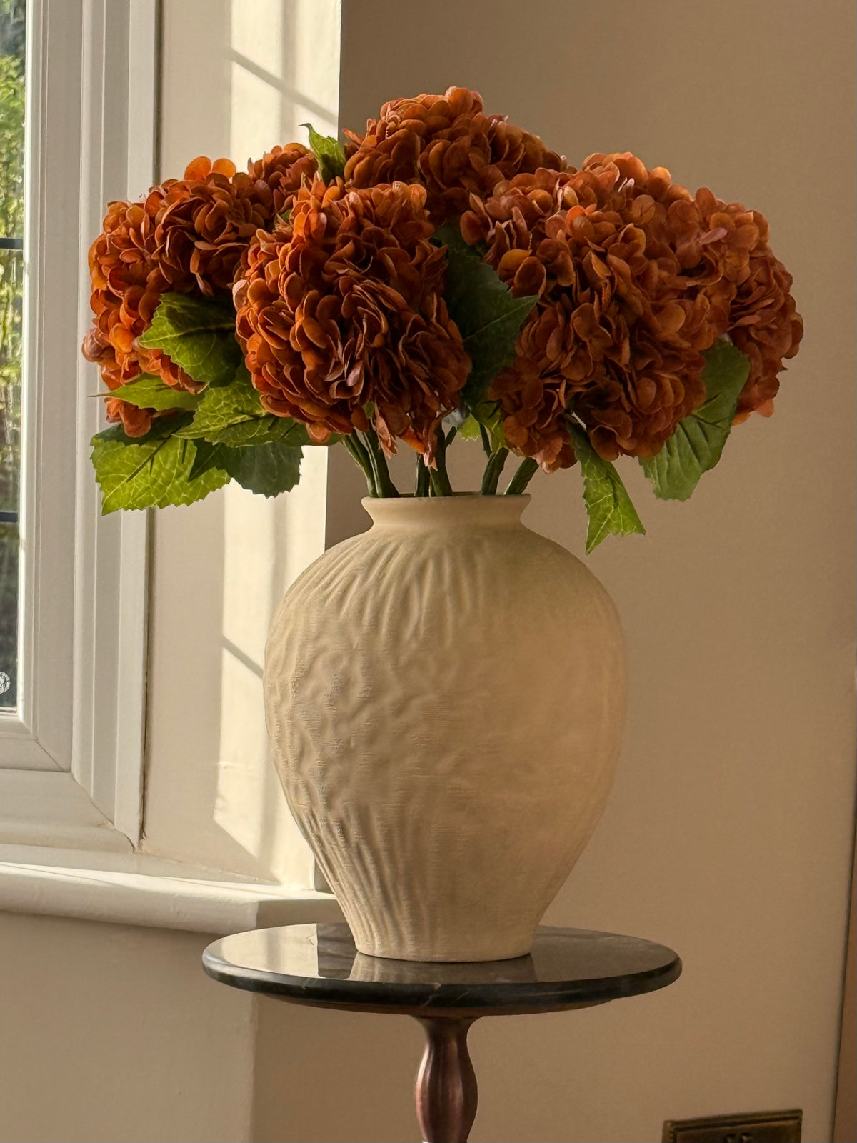 Autumn Hydrangea Bouquet | Large Burnt Orange Artificial Flower Bouquet | Luxury Hand-Tied Faux Flowers | Ready to Style