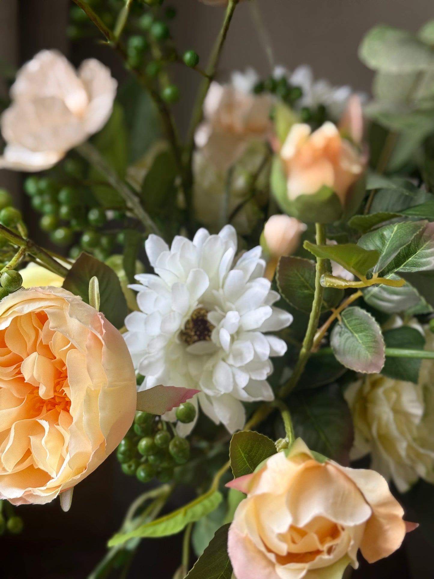 Dora | Large Yellow & White Artificial Flower Bouquet | Rose, Ranunculus, Eucalyptus | Luxury Hand-Tied Faux Flowers | Ready to Style