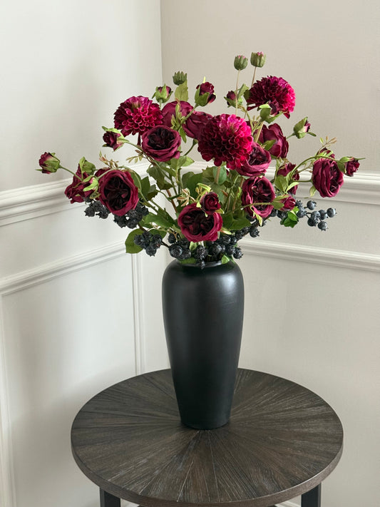 Ellie | Burgundy Noir Bouquet | Deep Red & Blue