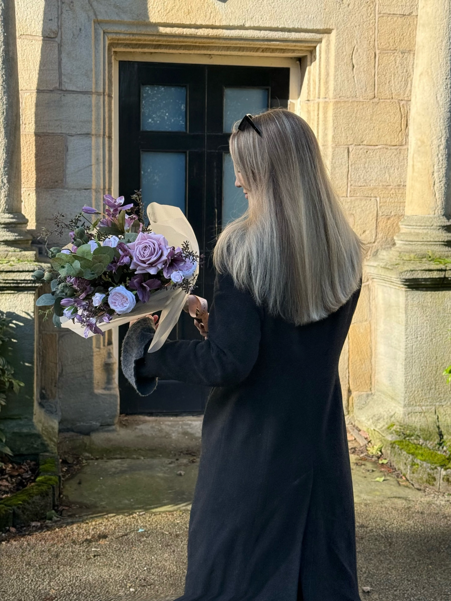 Philippa | Extra Large Dusty Pink Artificial Flower Bouquet | Rose, Eucalyptus, Peruvian Lily | Luxury Hand-Tied Faux Flowers | Ready to Style