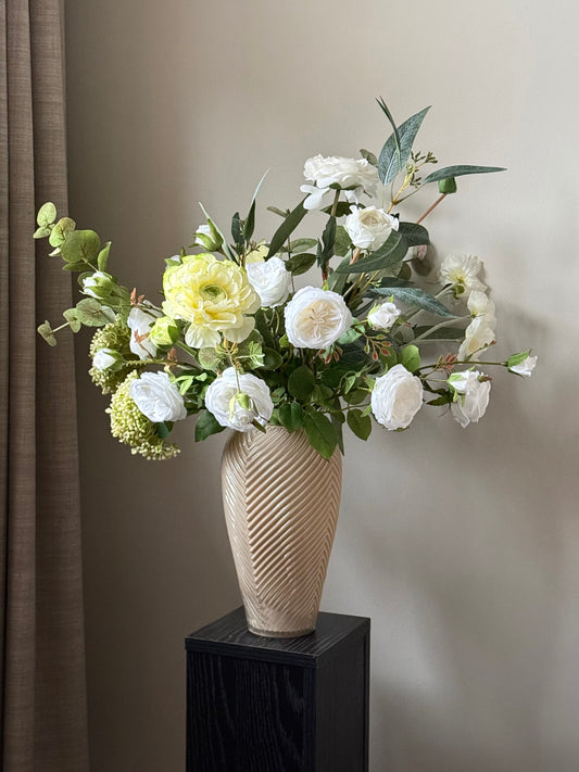 Aisha | Medium Artificial Bouquet | White, Green