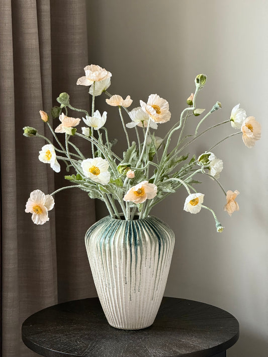 Spring Poppy | Medium Artificial Bouquet | Neutral, White, Cream