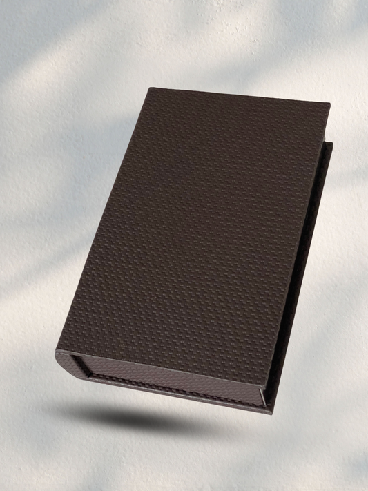 Storage Book Box | Dark Brown PU Leather