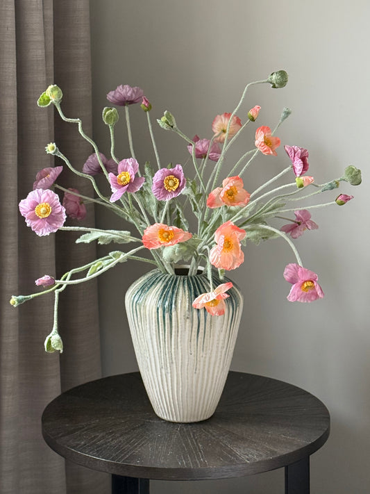 Summer Poppy | Medium Artificial Bouquet | Pink, Purple, Peach