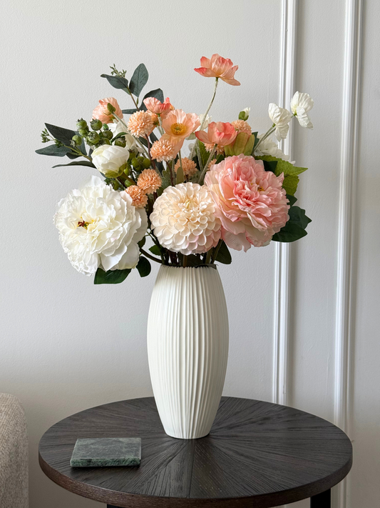 Tara | Country Garden Bouquet | Pink, Peach, White
