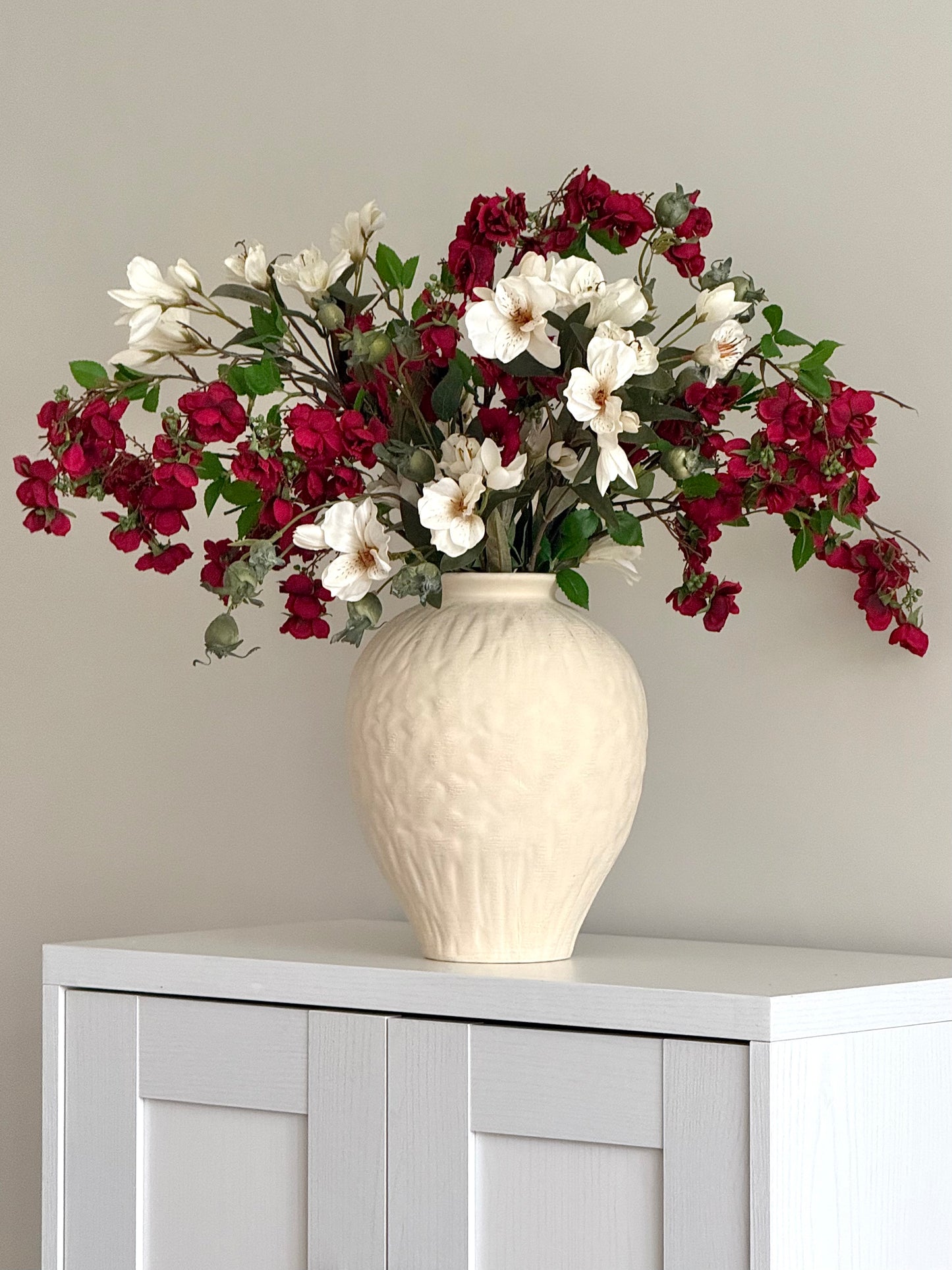 red-white-artificial-faux-flowers