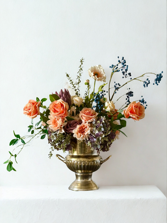 Alison | Arrangement including Vintage Vase | XL Centrepiece Autumn