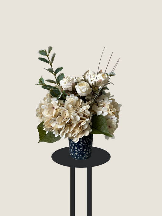 Dot | Arrangement including Vintage Vase | Cream, Green
