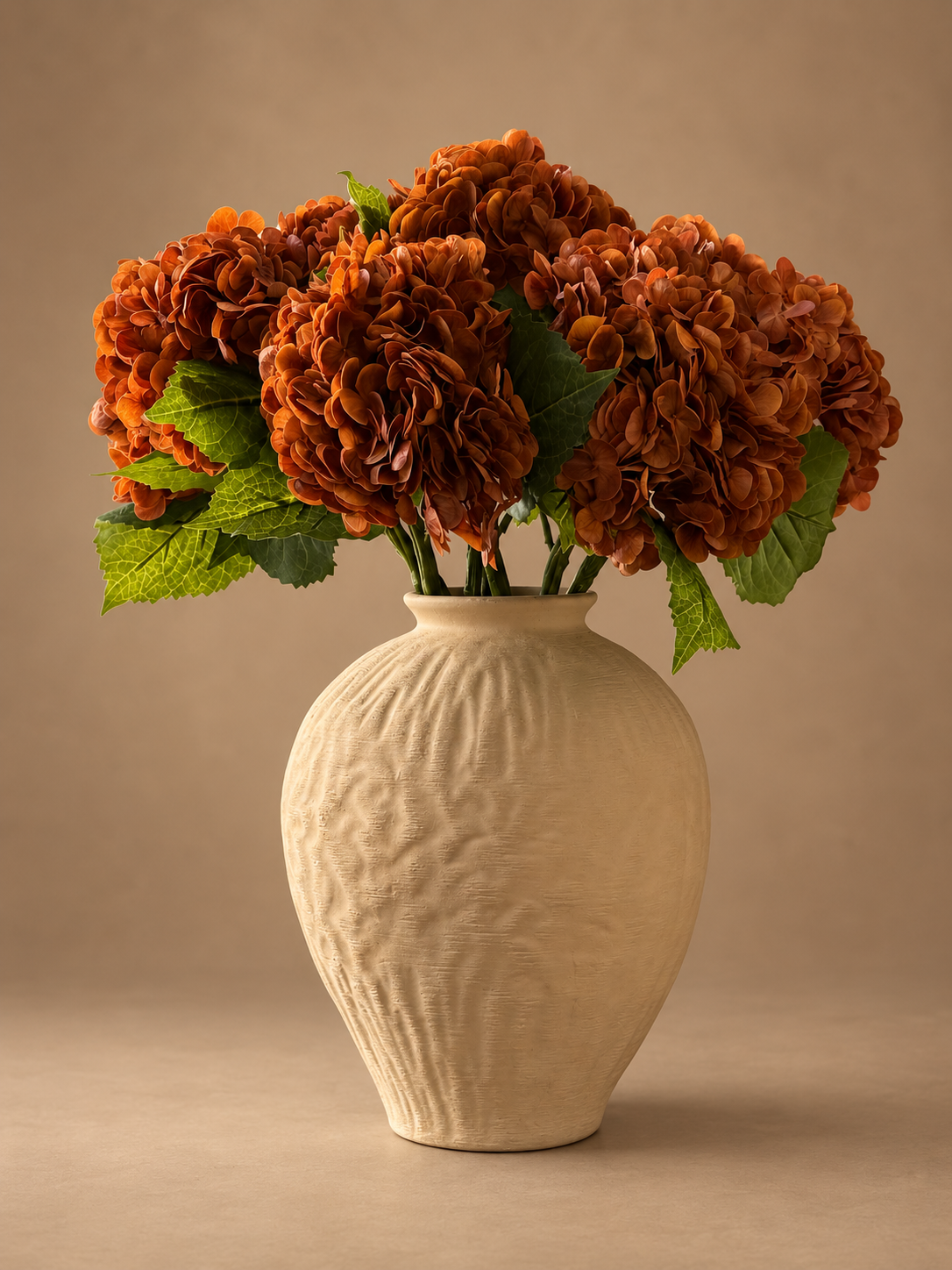 Autumn Hydrangea Bouquet | Large Burnt Orange Artificial Flower Bouquet | Luxury Hand-Tied Faux Flowers | Ready to Style