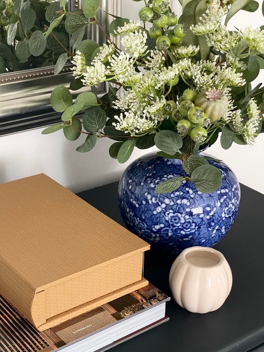 Storage Book Box | Beige PU Leather