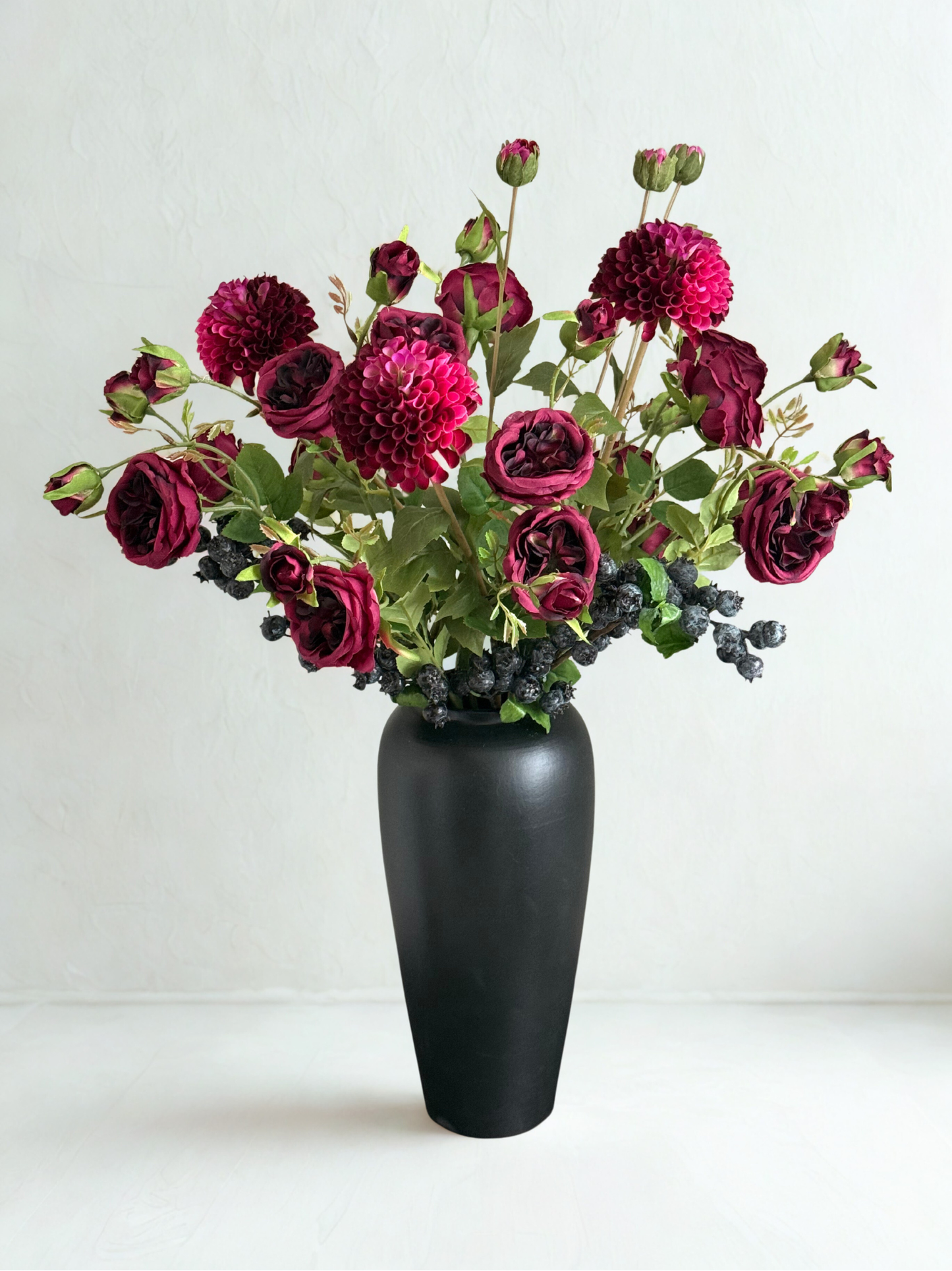 Ellie | Burgundy Noir Bouquet | Deep Red & Blue