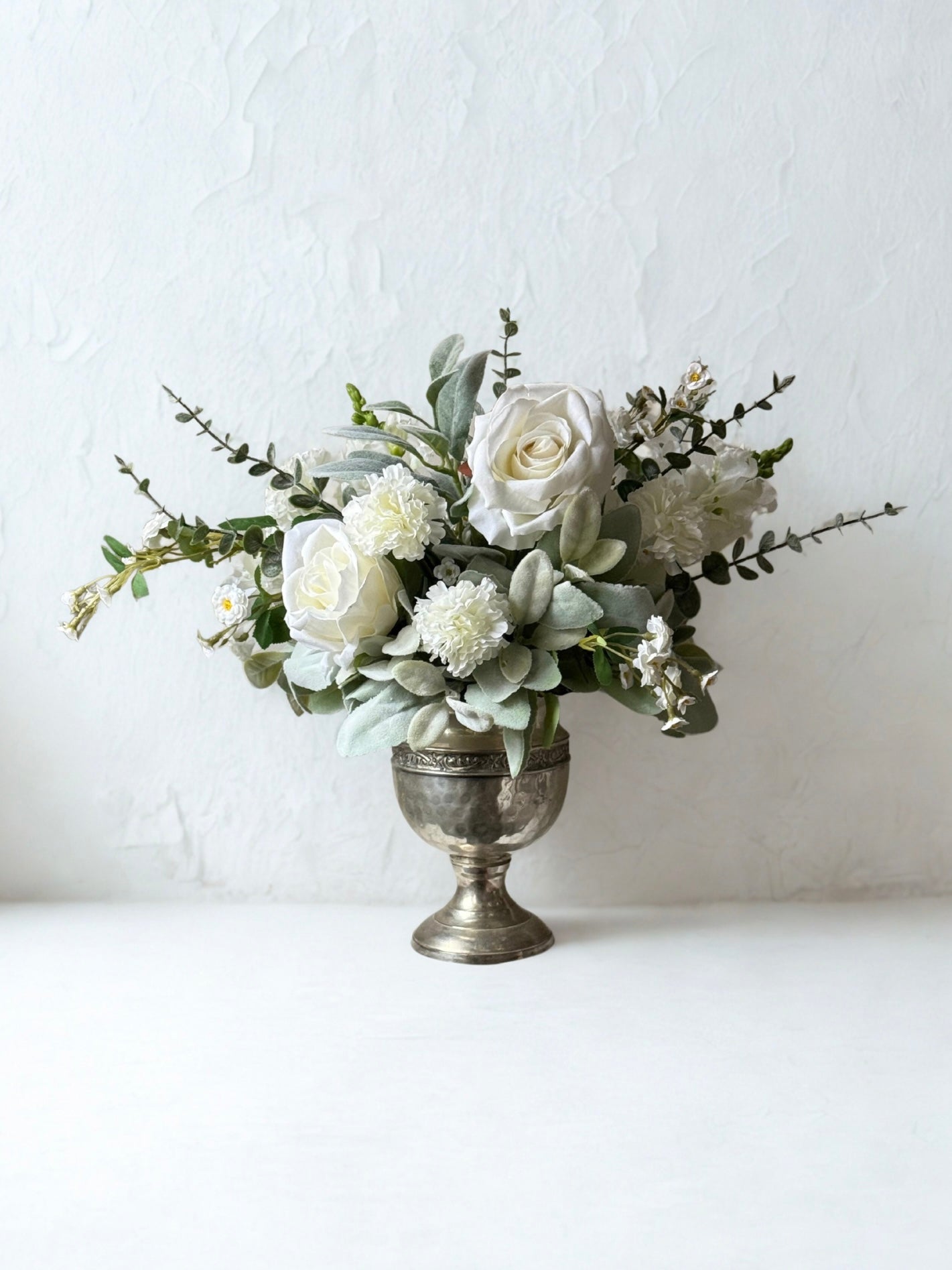 Jane | Arrangement including Vintage Vase | Neutral, White