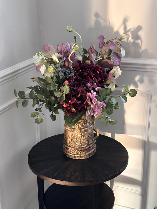 Janet | Arrangement including Vintage Vase | Purple, Green