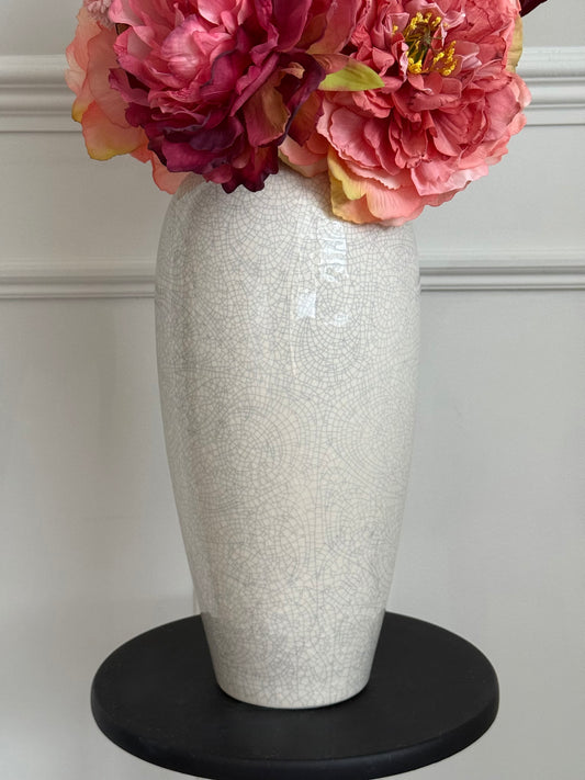 Large Ceramic Vase | Gloss Cream | 33cm
