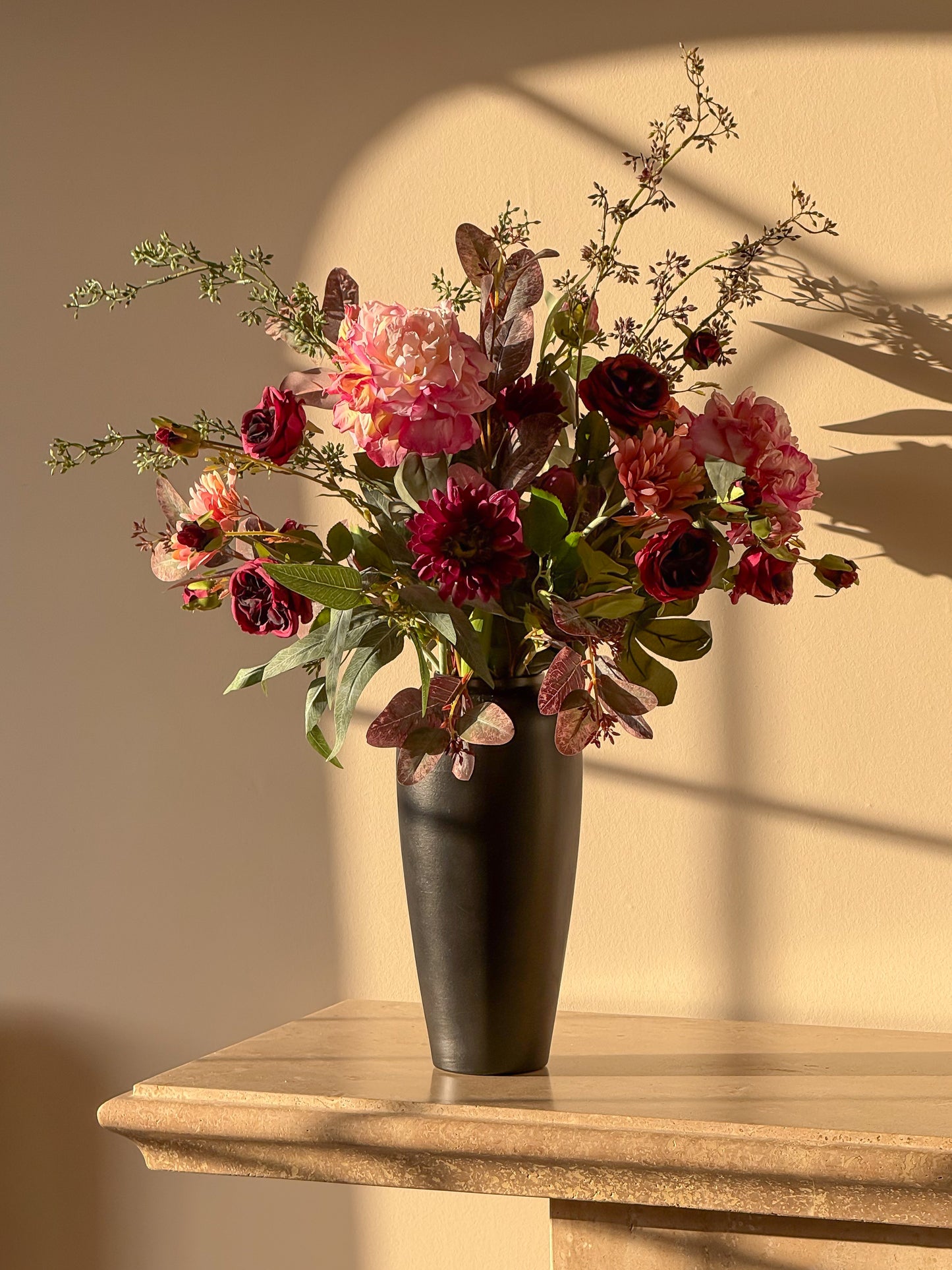 Melissa | Extra Large Dark Purple & Pink Artificial Flower Bouquet | Peony, Rose, Chrysanthemum