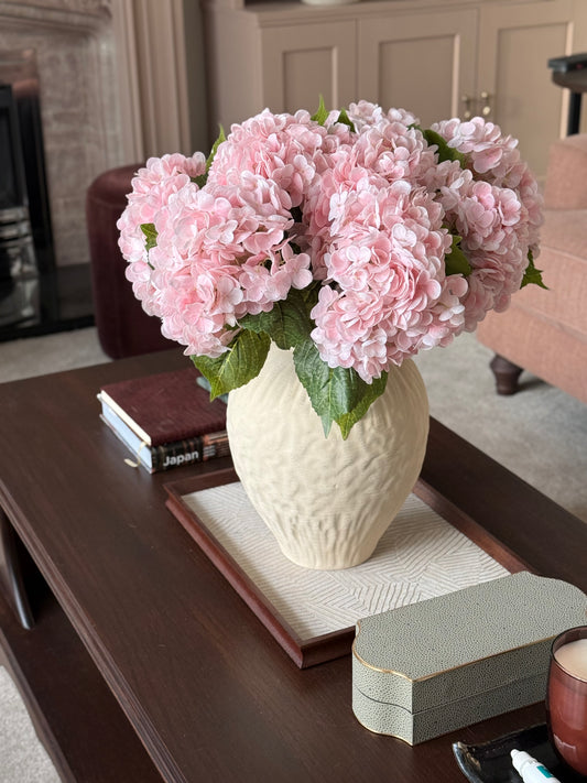 Pink Hydrangea Bouquet | Large Artificial Flower Bouquet | Luxury Hand-Tied Faux Flowers | Ready to Style