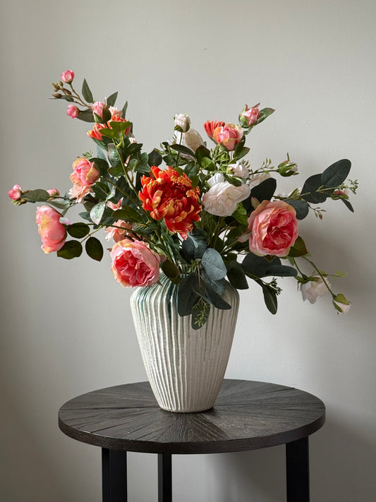 Aileen | Medium Artificial Bouquet | Orange, Pink