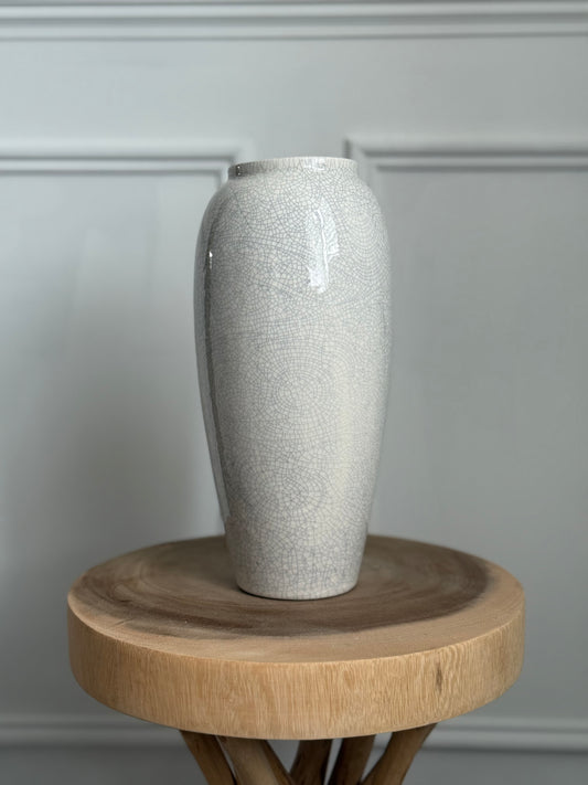 Large Ceramic Vase | Gloss Cream | 33cm