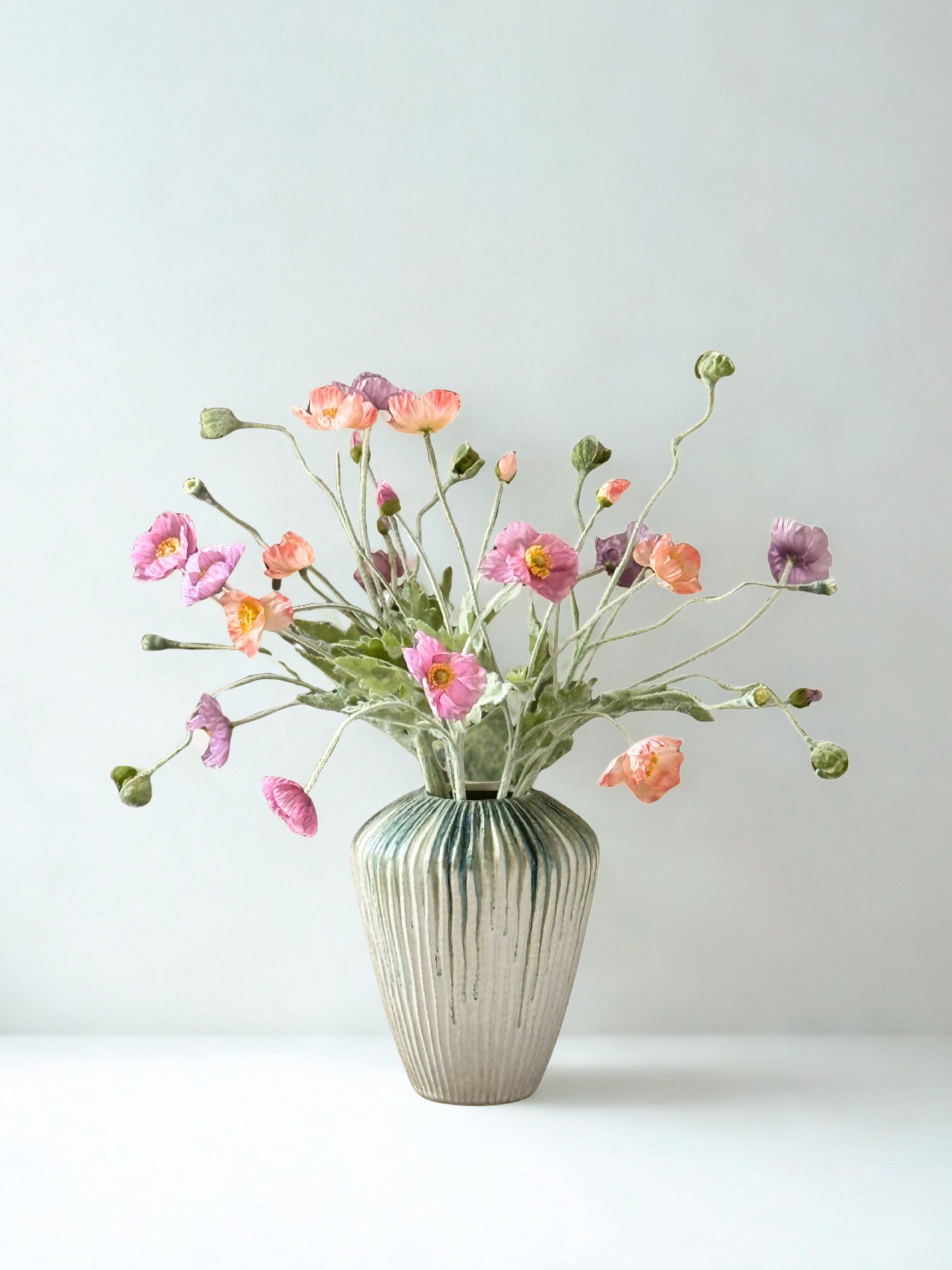 Summer Poppy | Medium Artificial Bouquet | Pink, Purple, Peach