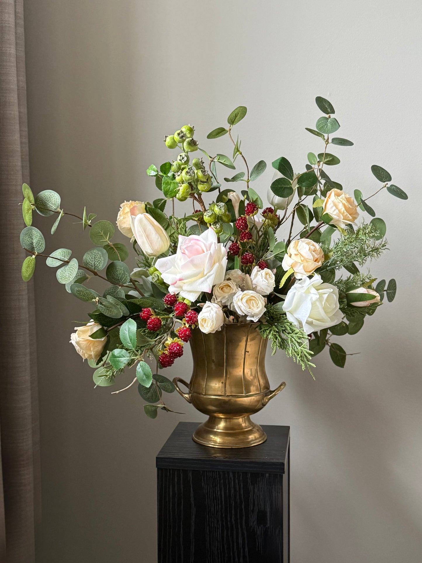 Janet | Artificial Arrangement including Vintage Brass Vase