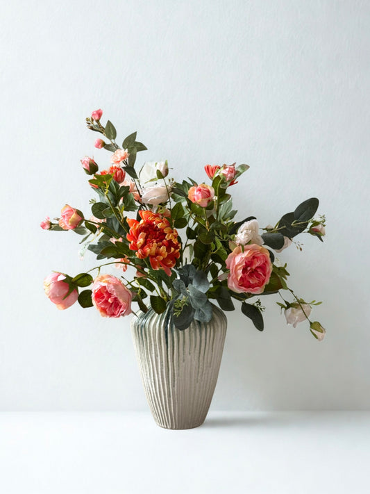 Aileen | Medium Artificial Bouquet | Orange, Pink