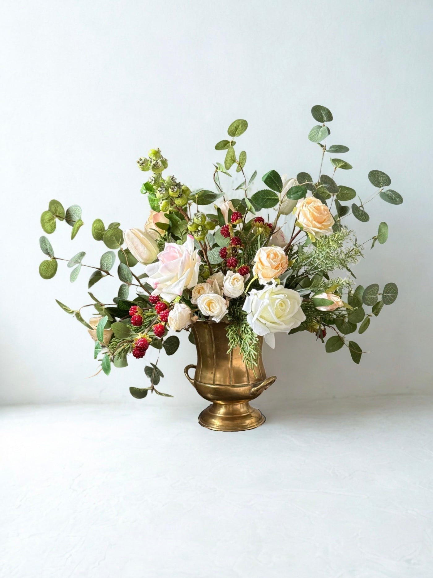 Janet | Artificial Arrangement including Vintage Brass Vase