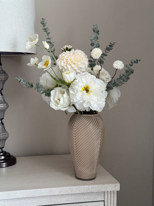 Aisha | Neutral Harmony Bouquet | White, Cream, Green