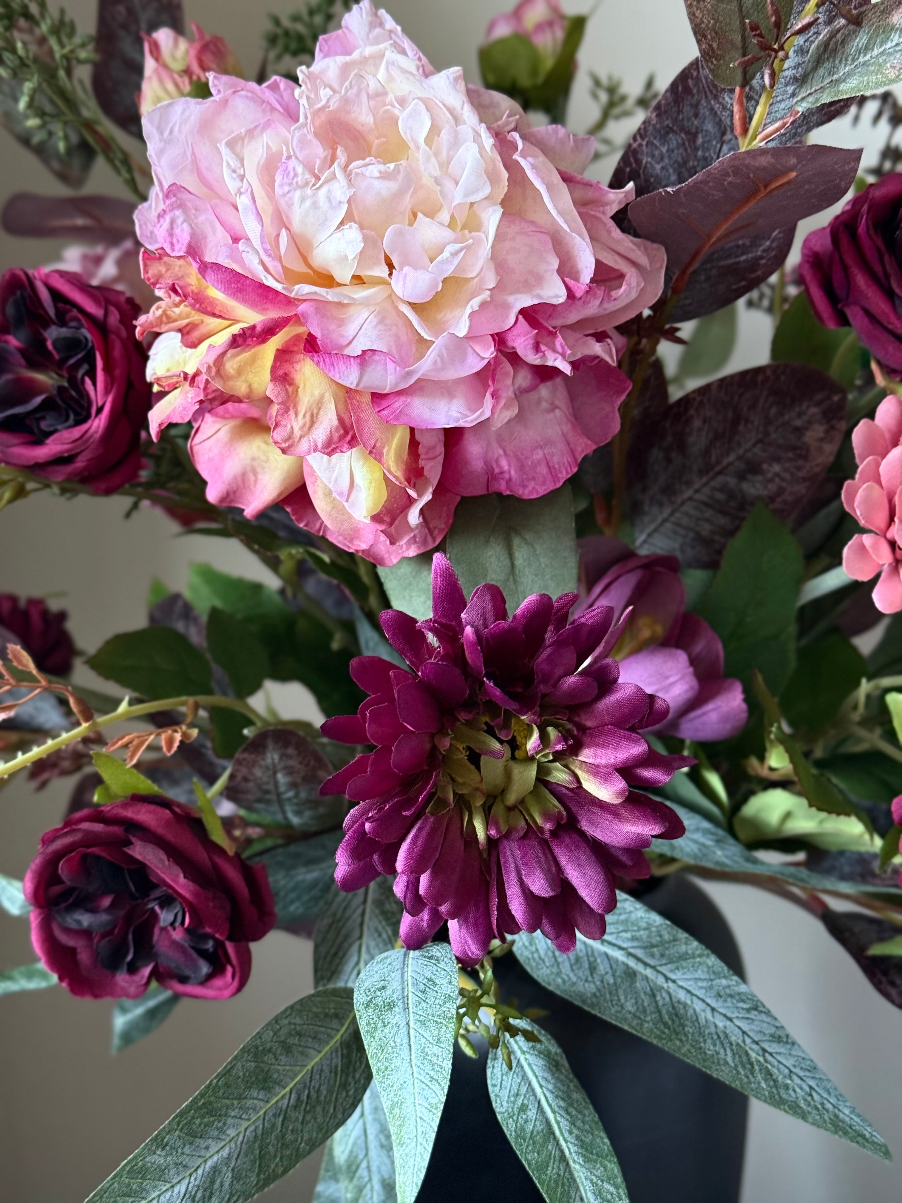 Melissa | Extra Large Dark Purple & Pink Artificial Flower Bouquet