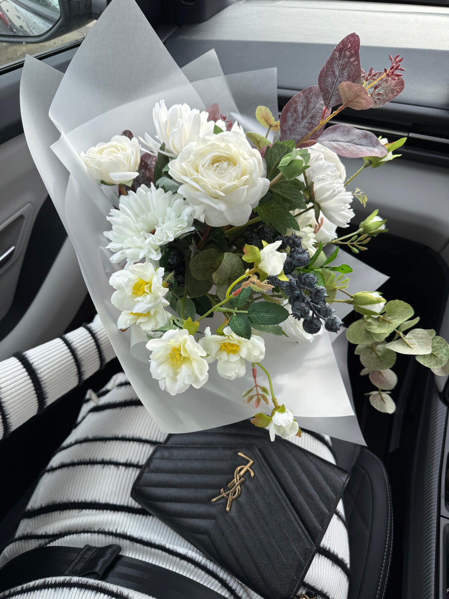 Radhika | Small Neutral & White Artificial Flower Bouquet | Rose, Chrysanthemum, Ranunculus | Luxury Hand-Tied Faux Flowers | Ready to Style
