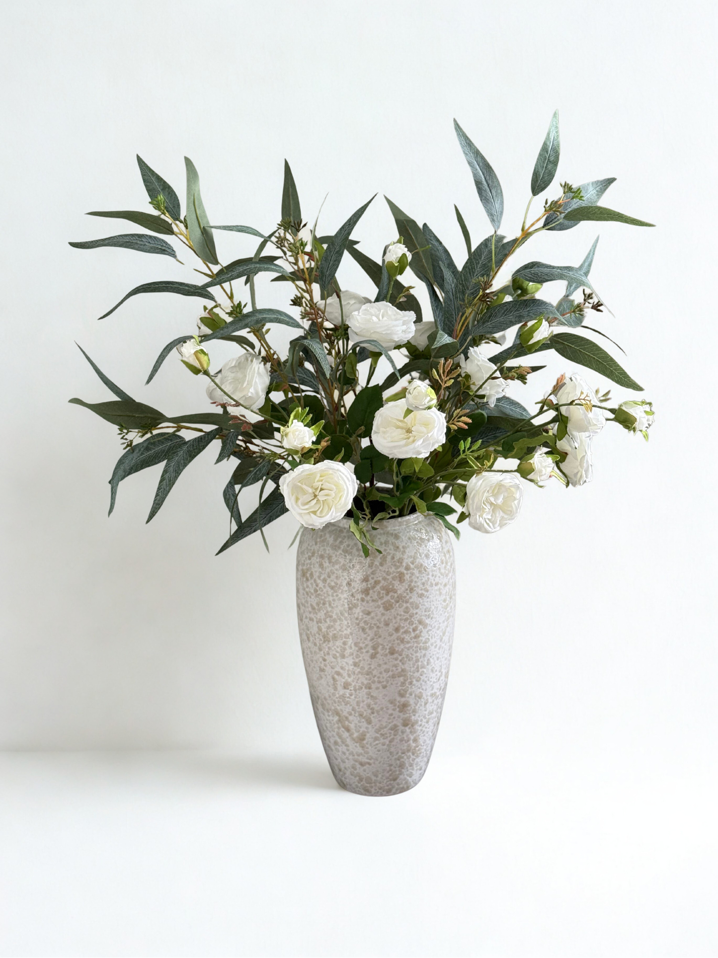 Louisa | Rose & Willow Leaf Bouquet | White, Green