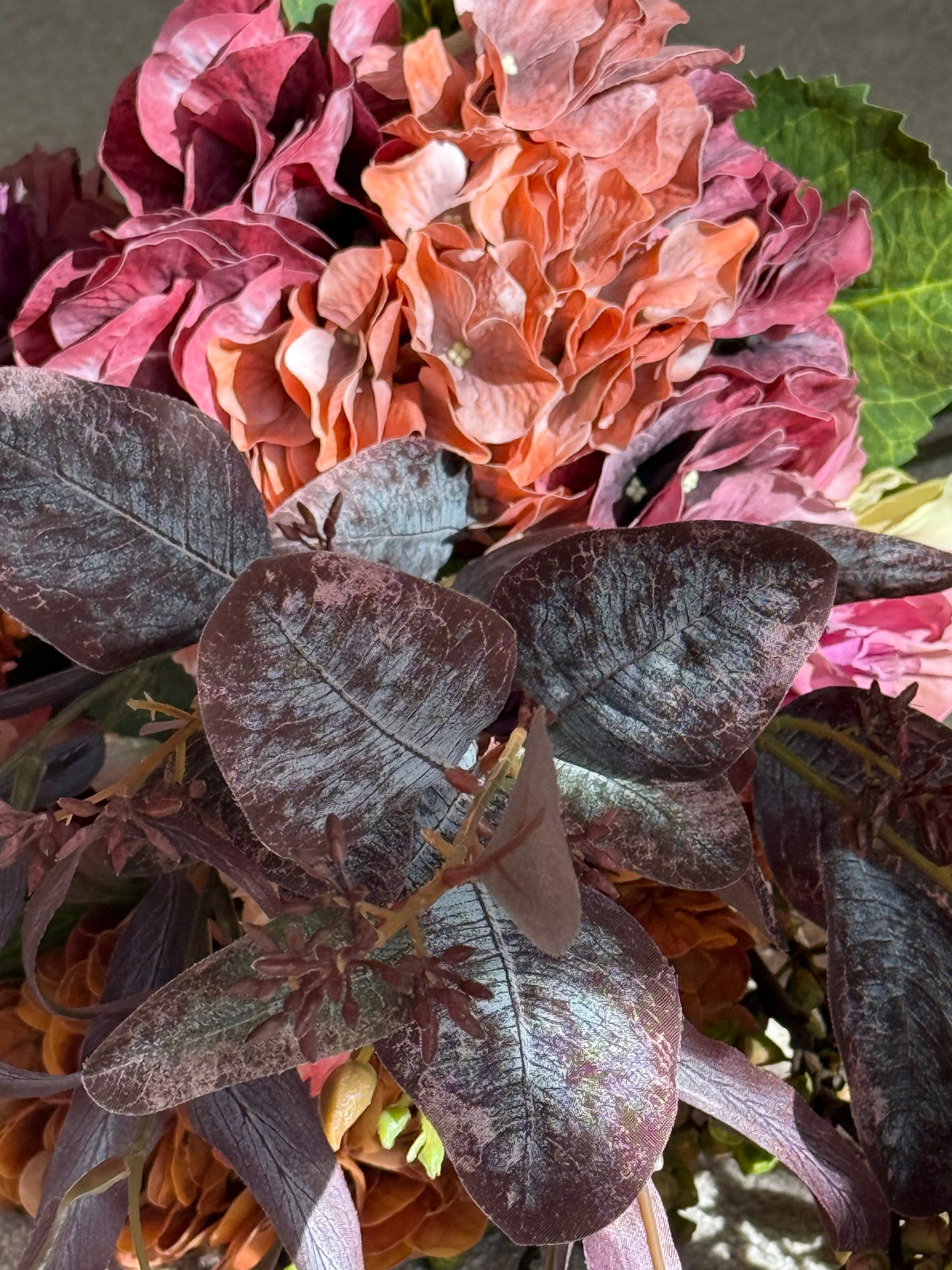 Rebecca | Large Dark Purple Artificial Flower Bouquet | Peony, Hydrangea, Berries