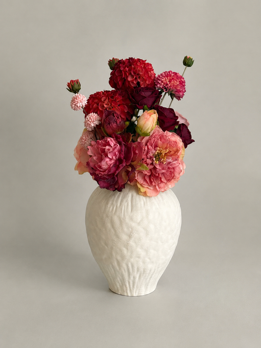 Katie | Medium Artificial Bouquet | Red, Pink