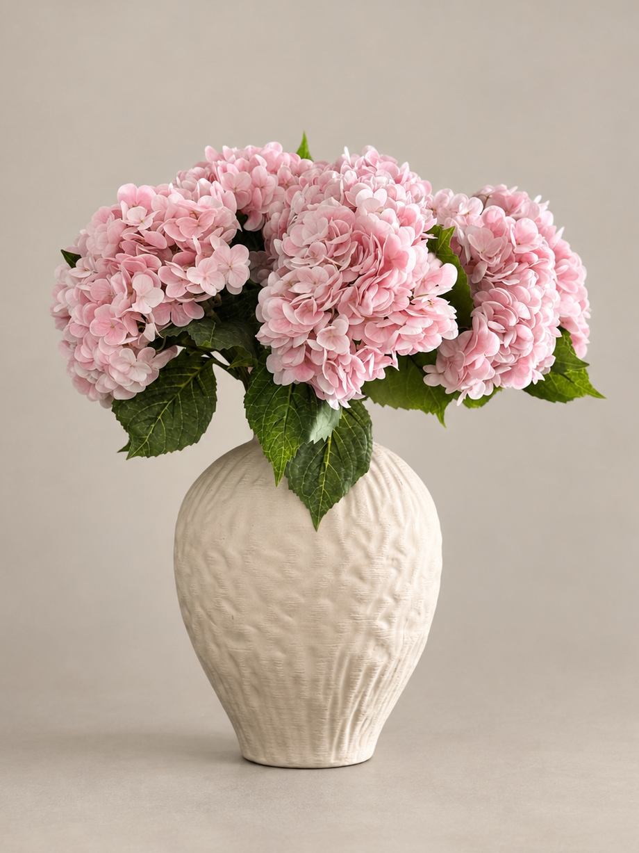 Pink Hydrangea Bouquet | Large Artificial Flower Bouquet | Luxury Hand-Tied Faux Flowers | Ready to Style