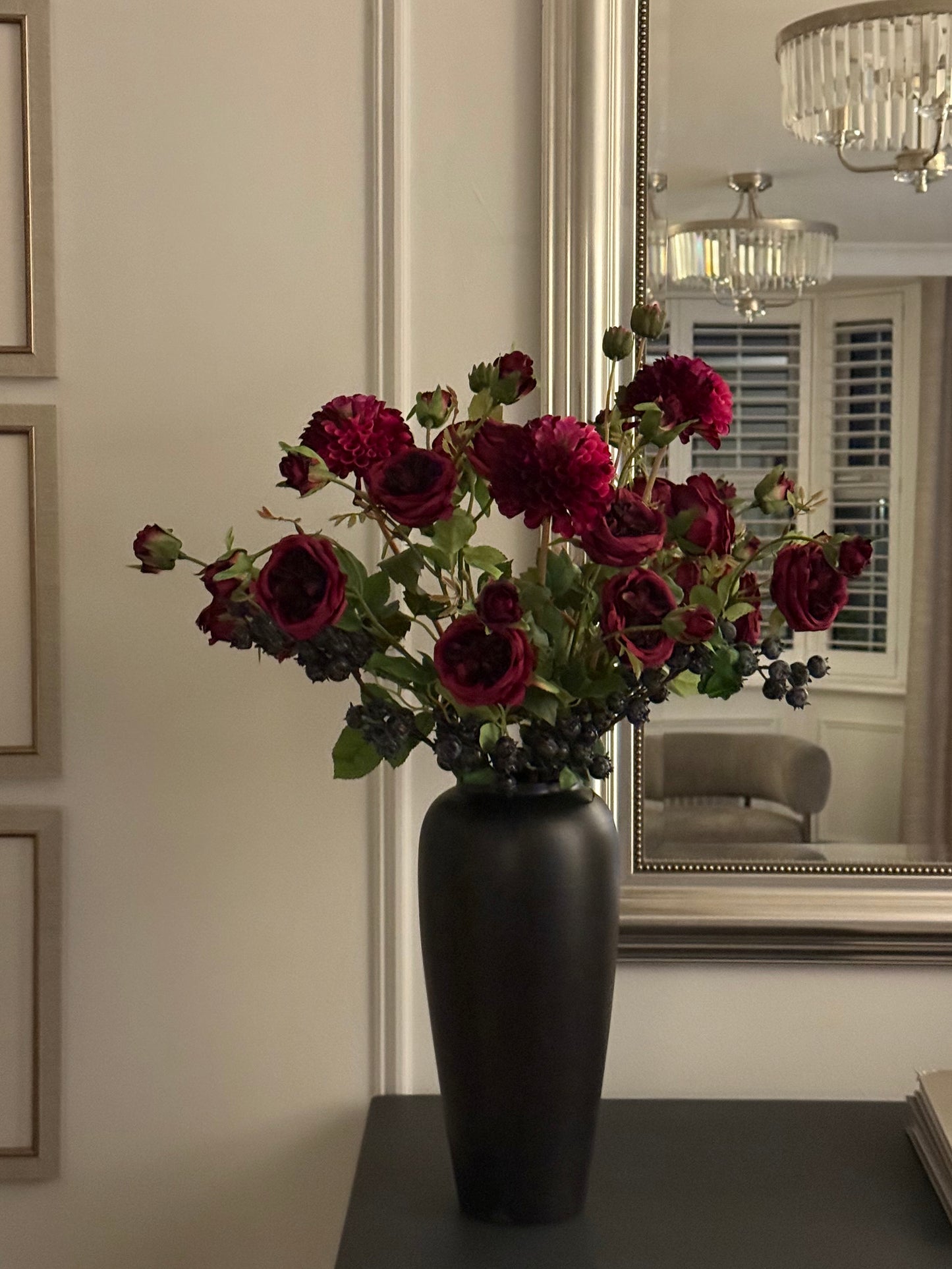 Ellie | Burgundy Noir | Deep Red & Blue