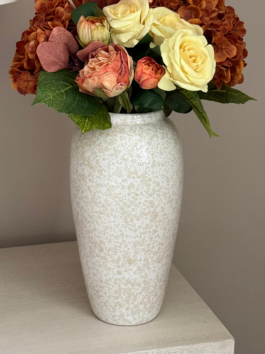 Large Ceramic Vase | Speckled White | 33cm