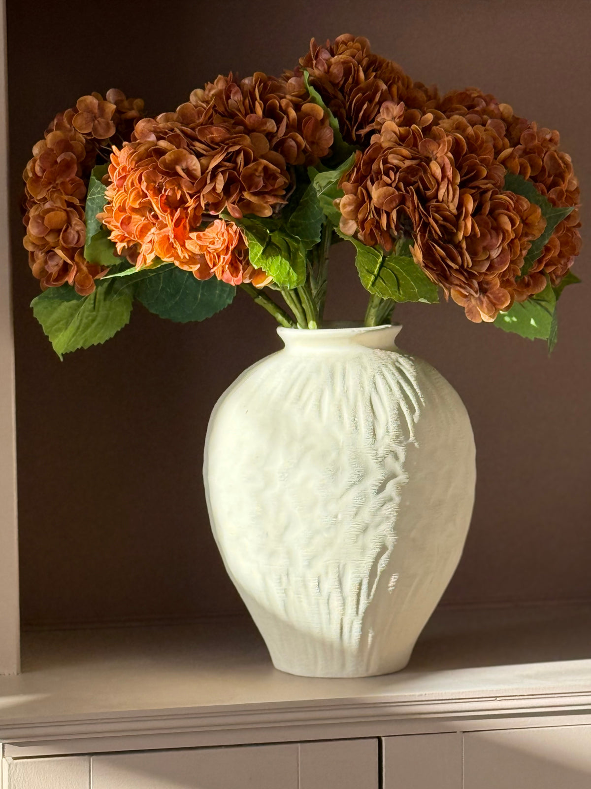 Autumn Hydrangea Bouquet | Large Burnt Orange Artificial Flower Bouquet | Luxury Hand-Tied Faux Flowers | Ready to Style